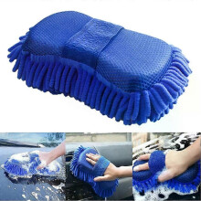 Spugna per autolavaggio in microfibra blu ciniglia, spazzola per lavaggio, strumenti per la pulizia,