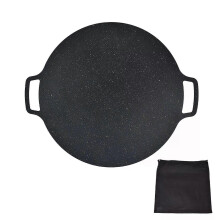 BBQ Grill Pan Koreaanse BBQ Grill Pan IJzer Anti-aanbak Hittebestendige Ronde Grillplaat voor Varkensbuikpannenkoekjes