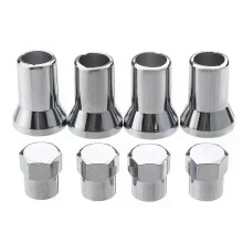 Auto's 4 stuks/set TR413 Chrome Auto Vrachtwagen Bandenwiel Band Ventielsteel Hex Caps Case met Mouwhoes