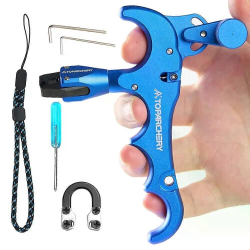 Bow Release for Compound Bow 360 Rotating Aluminum 4 Finger Archery Release Trigger with Accessories