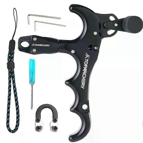 Bow Release for Compound Bow 360 Rotating Aluminum 4 Finger Archery Release Trigger with Accessories 2