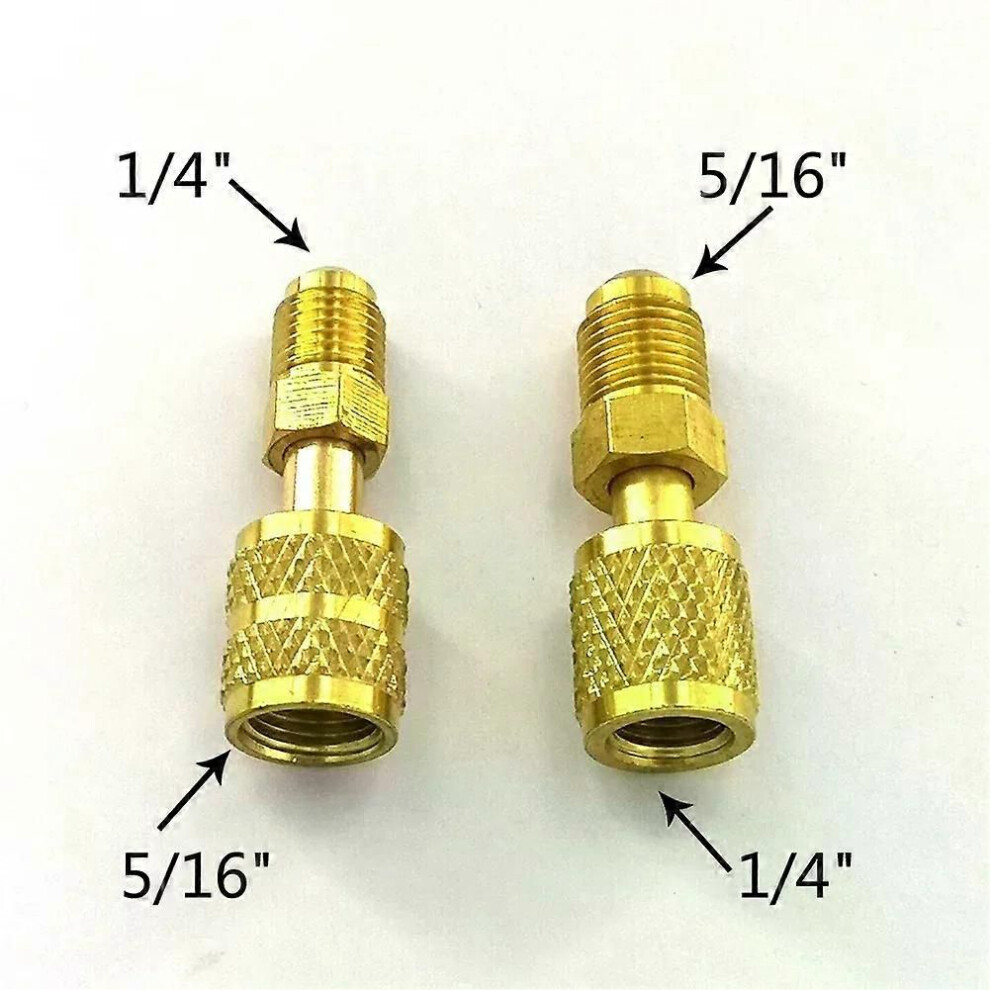 Lot De 4 Raccords Rapides R410A - 5/16 SAE Femelle Vers 1/4 SAE Mâle Et Inversement - Laiton, Pour Climatisation Et Pompe à Chaleur