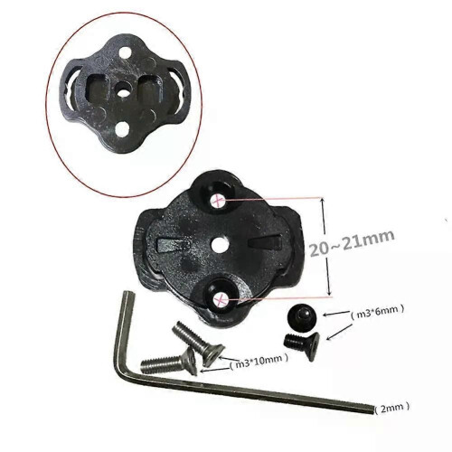 Adattatore per supporto per computer da bici in plastica nera e acciaio per supporto per luce flash 1