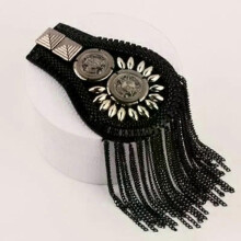 Broche de style britannique, petite bandoulière de costume, multi-pompons, rivets, épaulette, chemise,