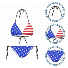 Bikini con bandiera americana per donna, costumi da bagno hawaiani, bikini, costumi da bagno con stampa