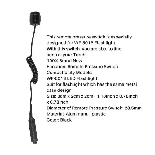 Cable Switch Remote Switch Push Button for 501B LED Headlamp Flashlight Lamp 2
