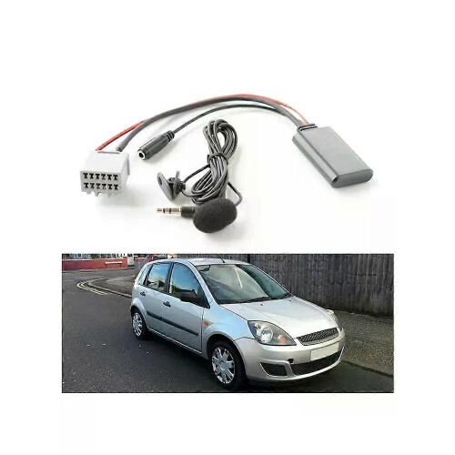 Cable Bluetooth ABS negro para Ford Fiesta 2008-2010, cable adaptador Bluetooth 50Aux con micrófono 1