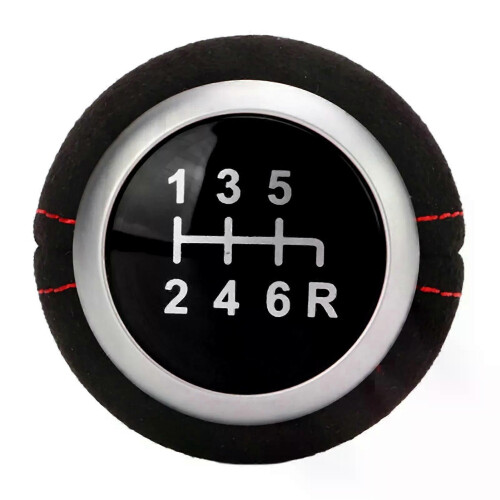 Car 6 Speed Gear Shift Head Silver Ring Ergonomic Wear Resistant Replacement for Subaru
