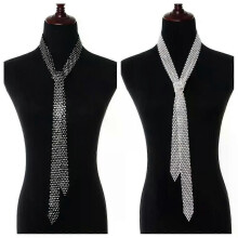 Corbata con diamantes de imitación brillantes para mujer, corbata de uniforme, corbata para uso diario,