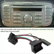Adattatore audio wireless Bluetooth 50 con cavo AUX-IN e microfono sostitutivo per Ford Focus Mondeo