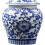 Blue And White Ceramic Glazed Ginger Jar Tea Storage Jar With Lid Multi Purpose For Weddings, Party, 3