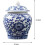 Blue And White Ceramic Glazed Ginger Jar Tea Storage Jar With Lid Multi Purpose For Weddings, Party, 4