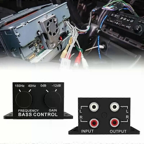 Bilförstärkare Stereo Subwoofer Baskontrollratt Sub Gains Regulator Frequency Controller Linjenivåer 1
