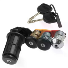 Bildörrlås komplett set 7177664516 2 delar Nycklar Låscylinder för Ford Ka Courier Fiesta Ersättning