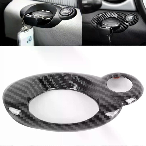 Car Ignition Switch Ring Cover Carbon Grain Smooth Surface Compact Replacement for MINI Cooper R54 R56 2