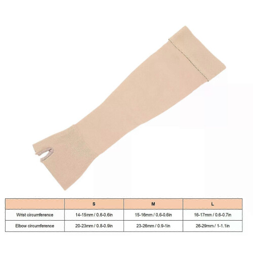 Manchon de compression pour bras avec gantelet, support de compression complet du bras 30-40 mmHg, couverture 1