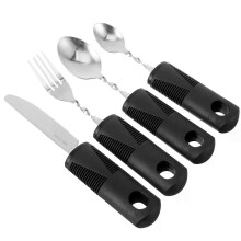 Cubiertos para discapacitados, utensilios de alimentación con peso, cucharas, tenedores y vajilla adaptables