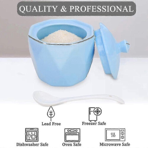Dispenser Salt Container Ceramic Sugar Bowl With Lid And Spoon For Home And Kitchen For Simple Kitchen 2