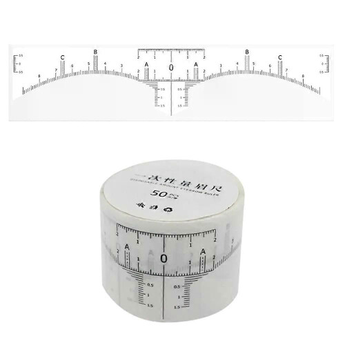 Disposable 50pcs / lot Microblading Ruler Guide Ruler Adhesive Sticker Permanent Eyebrow Makeup Eyebrow