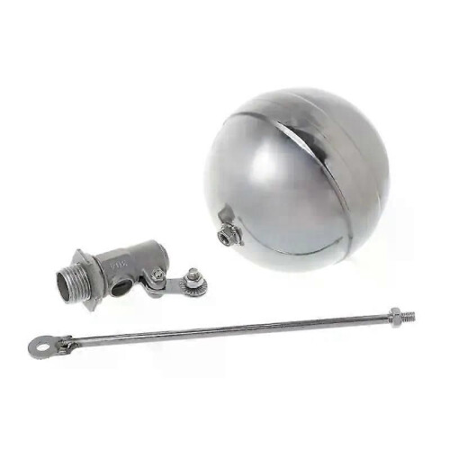 Valori a sfera galleggiante in acciaio inossidabile, sensore dell'acqua con filettatura maschio in ottone DN15 G1/2 per montaggio su serbatoio