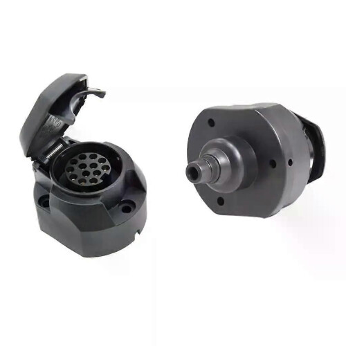 dolity 13 Pin Trailer Female Socket and Dust Cap Connector Tow Bar Towing Socket 2
