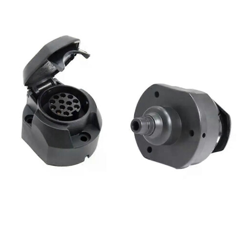 dolity 13 Pin Trailer Female Socket and Dust Cap Connector Tow Bar Towing Socket 1