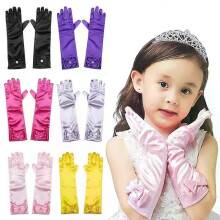 Kinderhochzeitskleid Kinderbekleidung Kinder Lange Handschuhe Vollfingerhandschuhe Bühnenhandschuhe
