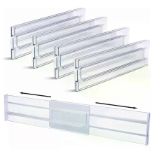Organizadores divisores de cajones, paquete de 4, ajustables, 8 cm de alto, expandibles de 275 a 52
