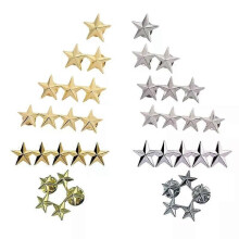 Spilla con pentagramma a stella a cinque punte in metallo, distintivo di livello di grado in stile cinese,