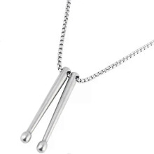 Drum Necklace Men Jewelry Necklaces Aesthetic Drumsticks Drummer Punk Pendant Women Chains Cool Choker
