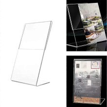 Clear Acrylic Display Stand Photo Frames Desk Display Card Stand Price Tag Clip Label Racks Sign Card