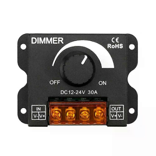 DC 12V-24V LED Dimmer Switch 30A LED Dimmer Controller PWM Digital Steglös Dimmer för Lamp Strip