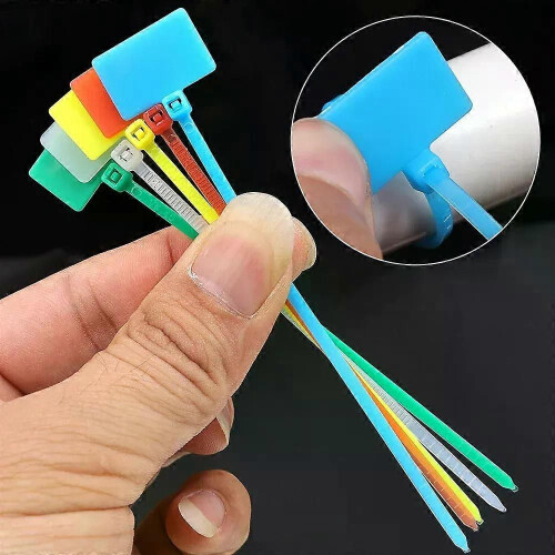 Easy Mark Nylon Cable Ties Tag Labels Plastic Loop Ties Markers Cable Tag Self-locking Zip Ribbon Home 2