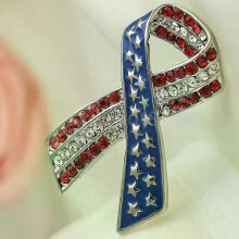 Spille con nastro e bandiera americana, strass e diamanti, gioielli patriottici