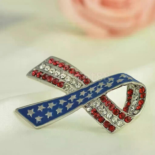 Broches et rubans en strass avec drapeau américain et strass 1