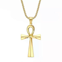 Egyptian Ankh Cross Necklaces Pendants Gold Color Stainless Steel Hieroglyphs Amulet Necklaces For Women