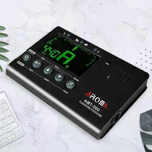 Accordeur et métronome pour guitare électrique avec microphone intégré et câble micro de 63 mm. 2