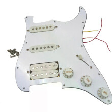 Elgitarr pickup pickuper Laddade förtrådade skrapplatta 11 hål SSH Vit