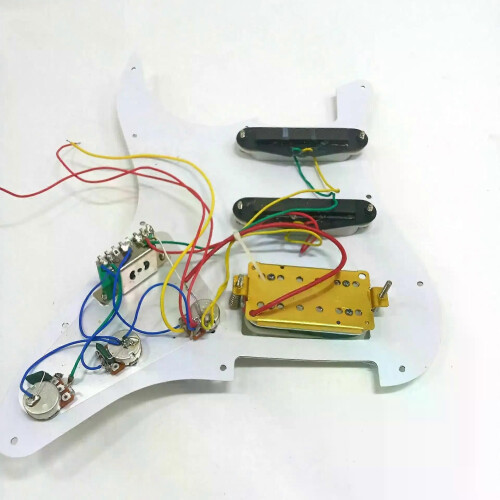 Elgitarr pickup pickuper Laddade förtrådade skrapplatta 11 hål SSH Vit 1