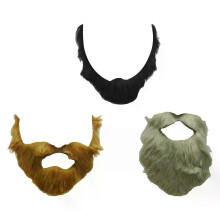 Accesorios de disfraz de barba postiza, barba de franela para hombres, barba de Halloween, bigotes falsos