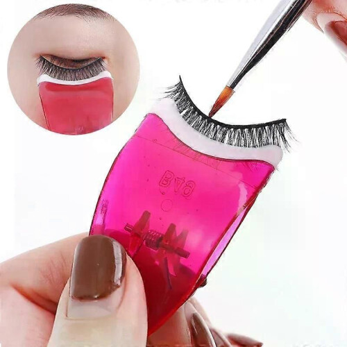 False Eyelash Assistant Portable Eyelash Applicator Tweezers Clip Plastic Eye Makeup Tool For Full Strip 1