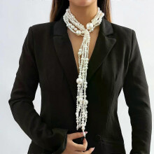 Fashion exaggeration ultra long fringe collar retro imitation pearl necklaces the best accessories for