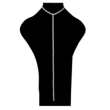 Collana girocollo con catena di strass alla moda per donna, lunga collana con nappa e cristalli, gioielli
