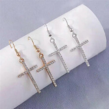 Mode Zirkoon Kristal Kruis Oorbellen voor Vrouwen Mannen Gothic Punk Hip Hop Jezus Kruisbeeld Dangle
