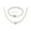 Set di gioielli di perle bianche alla moda, set di collane, orecchini e braccialetti di perle da donna 5