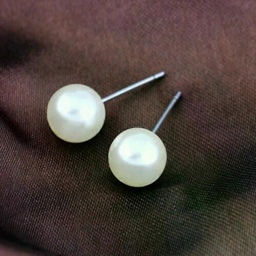 Set di gioielli di perle bianche alla moda, set di collane, orecchini e braccialetti di perle da donna 2