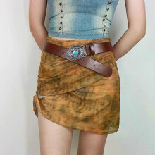 Cinturón de PU estilo bohemio punk occidental de moda, cintura ancha y elegante para entusiastas de