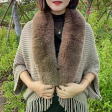 Mode Bruiloft Avondjurken Cardigan Cape Pluche Omslagdoeken Breien Sjaal Kunstbont Kraag Winter Warm