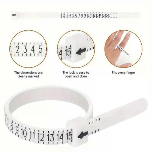 Finger Size Measurement Tape Flexible Plastic Ring Sizer Measuring Tool Reusable Accurate Fingers Size 2