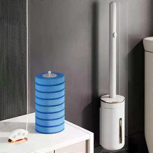 Pulisci Wc Spazzola Usa E Getta TNAVY Set Di Scopino Usa E Getta Con Contenitore E 16 Testine Di Ricarica, Kit Di Pulizia Per WC Pulisci Water Usa E Getta